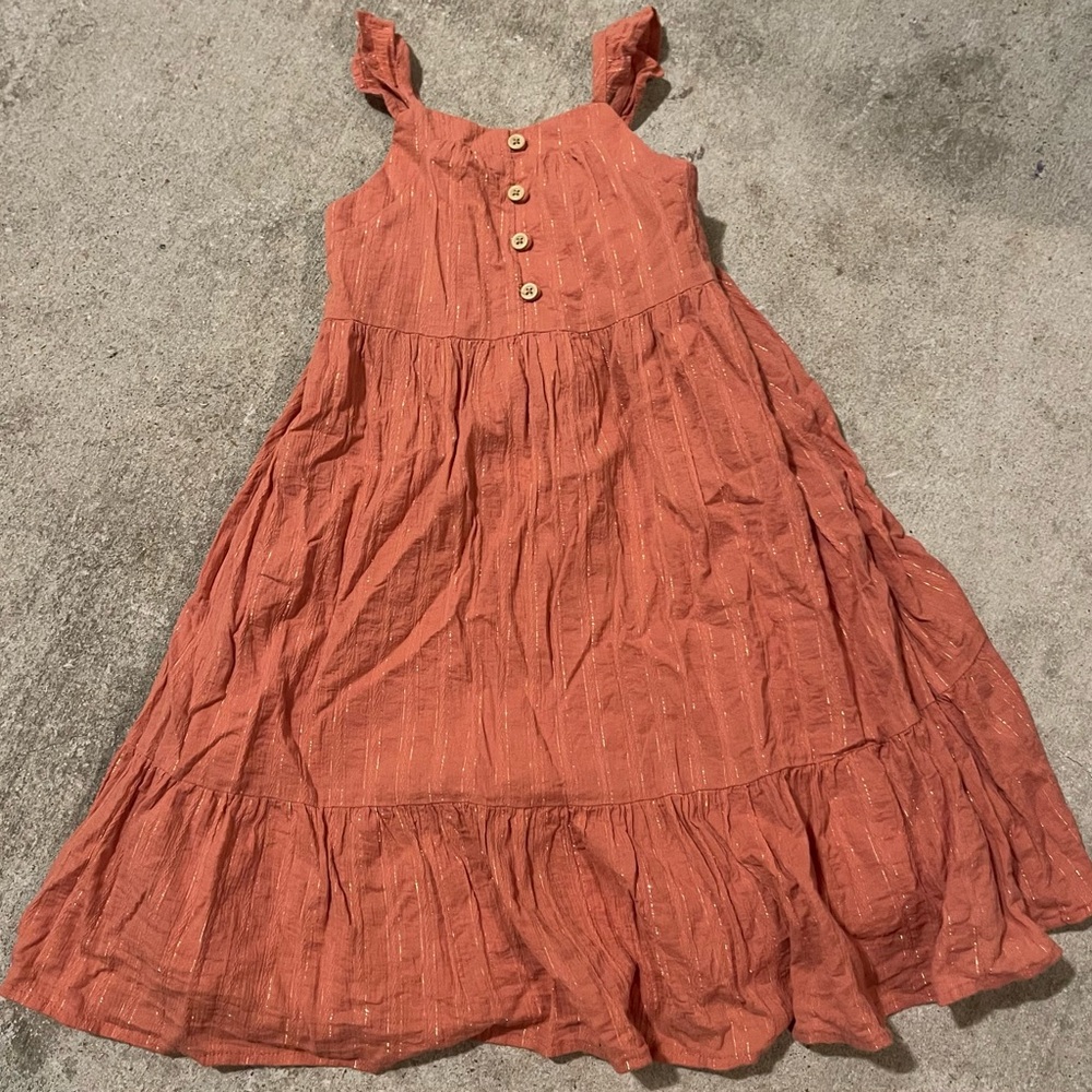 Girls' Sleeveless Burnt Orange Dress